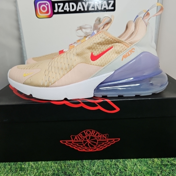 Nike Air Max 270 Washed Coral & White - WMN. SIZE 9 (7.5 MEN) CW5589 600 CLEAN - Picture 4 of 15